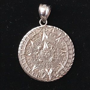 925 silver Aztec Calendar pendant